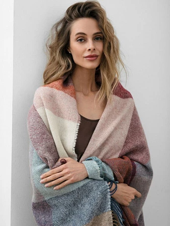 Плед Arequipa, голубой с красным