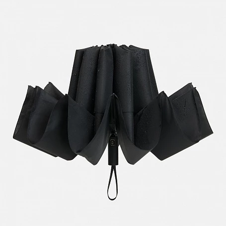 Зонт обратного сложения twoGether с двойным куполом, черный