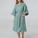 Халат вафельный женский Boho Kimono, зеленая мята