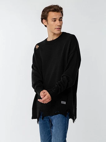 Джемпер оверсайз унисекс Grunge, черный