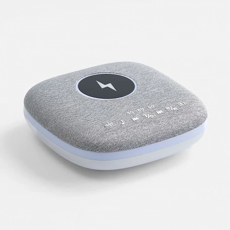 Bluetooth-колонка с беспроводной зарядкой и подсветкой Terrafonic, серая