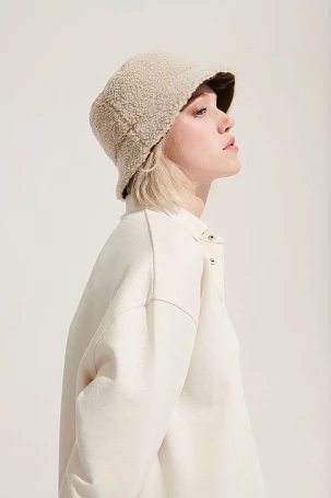 Панама Bucket двусторонняя утепленная, хаки с бежевым