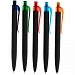 Ручка шариковая Prodir QS01 PRT-T Soft Touch, черная с голубым