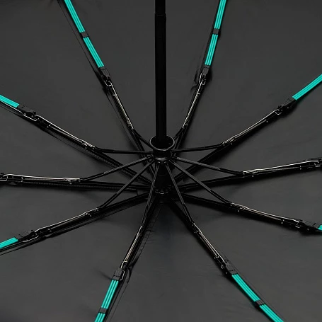 Зонт складной Skymate с УФ-защитой и ручкой-карабином, черный