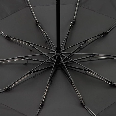 Зонт обратного сложения twoGether с двойным куполом, черный