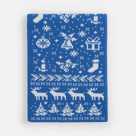 Шарф Holidale, синий с молочным