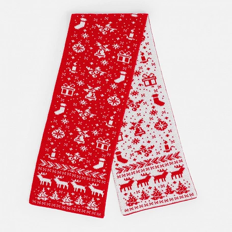 Шарф Holidale, красный с молочным