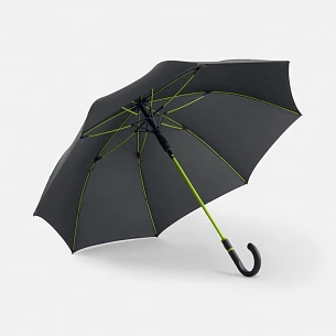 Зонт-трость с цветными спицами Color Style, зеленое яблоко, с черной ручкой