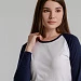 Футболка женская с длинным рукавом Milky Lsl, белая с темно-синим