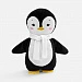 Мягкая игрушка Beastie Toys, пингвиненок с белым шарфом