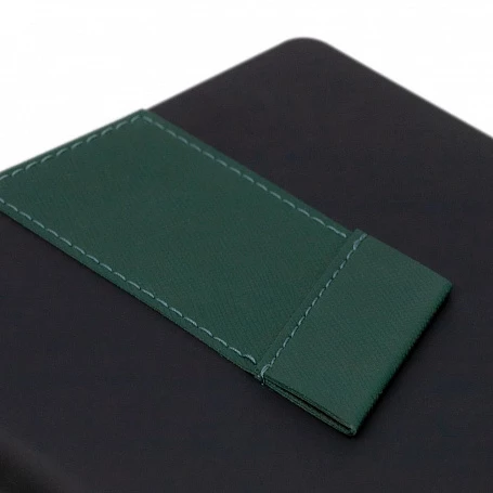 Ежедневник Bookmark, недатированный, черный с зеленым