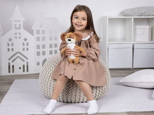 Мягкая игрушка Beastie Toys, собачка с белым шарфом