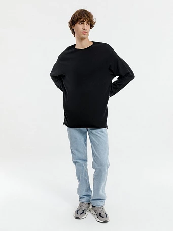 Лонгслив унисекс Siluetti Fuori, черный