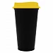 Стакан с крышкой Color Cap Black, черный с желтым
