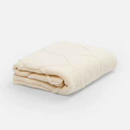 Плед Curve Verve, молочно-белый