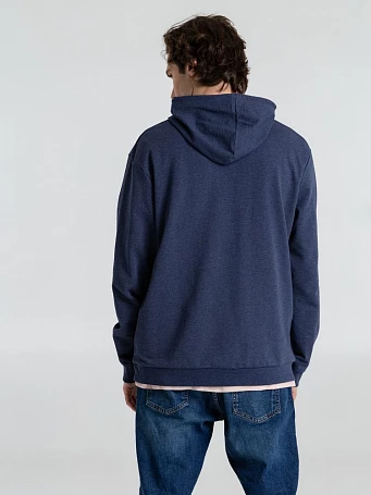 Толстовка с капюшоном унисекс Hoodie, синий меланж