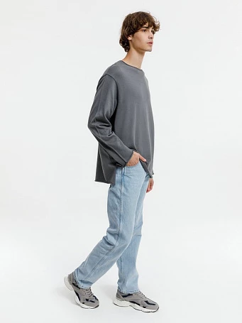 Лонгслив унисекс Siluetti Fuori, серый