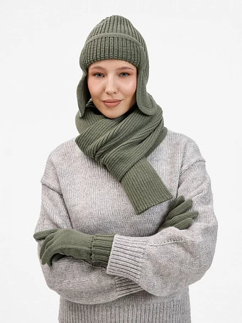 Шарф Catch Match, зеленый (полынь)