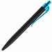 Ручка шариковая Prodir QS01 PRT-T Soft Touch, черная с голубым
