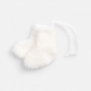 Подвеска на елку «Вьюжка», носочки, белая