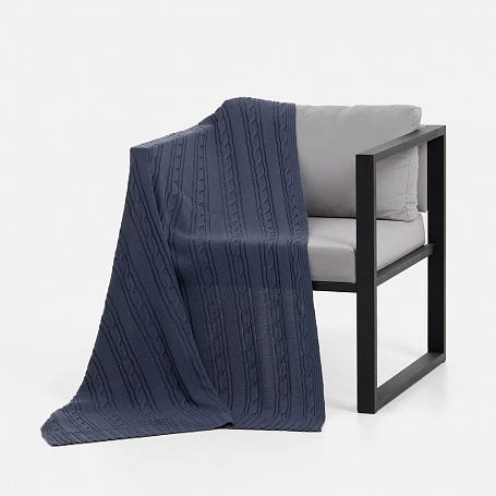 Плед Remitti, серо-синий (сланец)