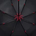 Зонт-трость Hidecolor с цветными спицами, черный с красным