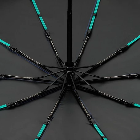 Зонт складной Skymate с УФ-защитой и ручкой-карабином, темно-синий