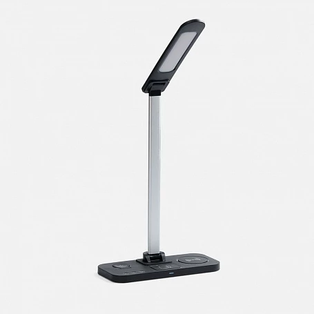 Настольная лампа с беспроводной зарядкой Power Light, черная
