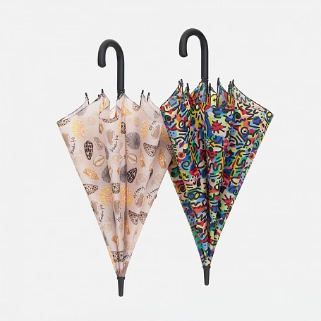 Зонт-трость Undercolor с полной запечаткой на заказ, с красными спицами