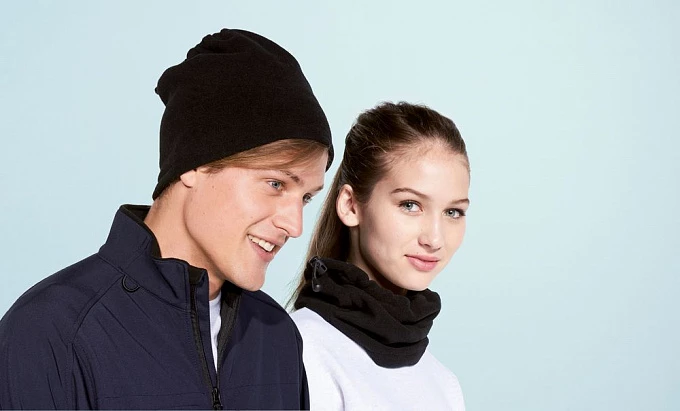 Шапка-шарф с утяжкой Blizzard, темно-синяя