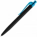 Ручка шариковая Prodir QS01 PRT-T Soft Touch, черная с голубым