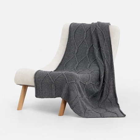 Плед Curve Verve, серый меланж (маренго)