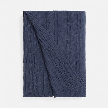 Плед Remitti, серо-синий (сланец)