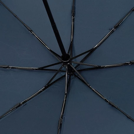 Зонт складной Smooth Move с плавным закрытием, темно-синий