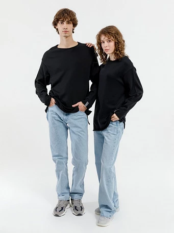 Лонгслив унисекс Siluetti Fuori, черный