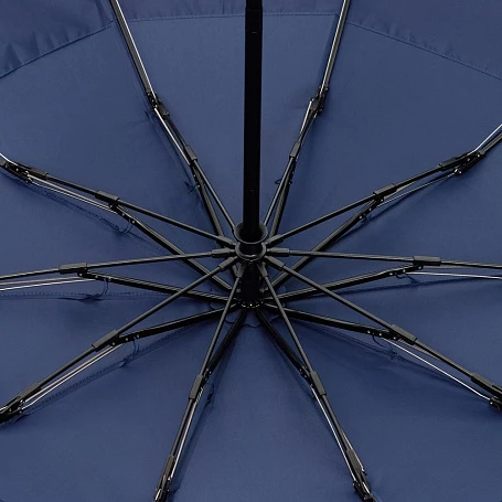Зонт обратного сложения twoGether с двойным куполом, темно-синий