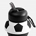 Складная бутылка для воды Football Flex, белая с черным