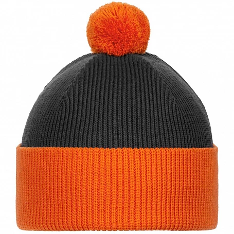 Шапка Snappy, темно-серый (антрацит) с оранжевым