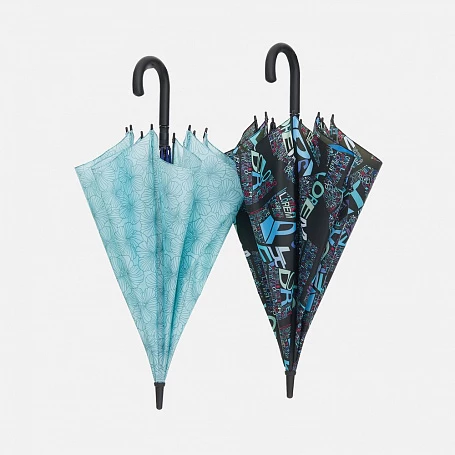 Зонт-трость Undercolor с полной запечаткой на заказ, с зелеными спицами