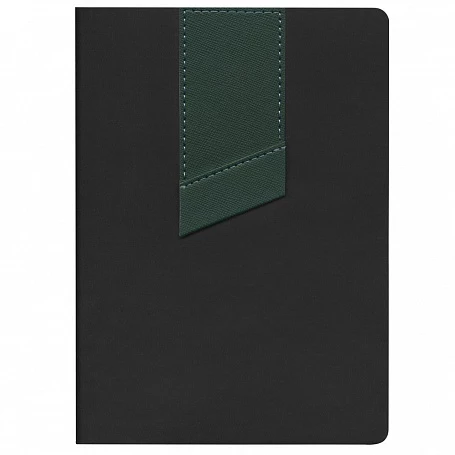 Ежедневник Bookmark, недатированный, черный с зеленым